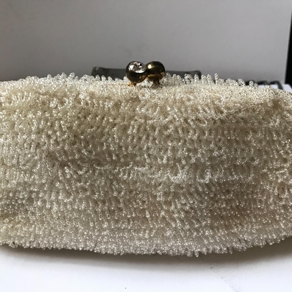VINTAGE HAND-BEADED CLUTCH CIRCA 1930s - Picture 3 of 6